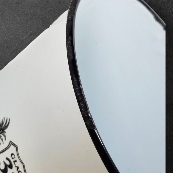 Vintage Enamel “Glace 33 Grand Hotel” Ice Bucket White Black Rim Barware - Picture 5 of 10